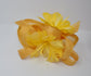 Kentucky Derby Hat Feather Floral Sinamay Headband Fascinator Cocktail Yellow