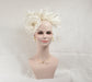Ivory Silk Flower with Goose and Rooster Feather Flowers Fascinator Hat  Made On A Same Color Headband