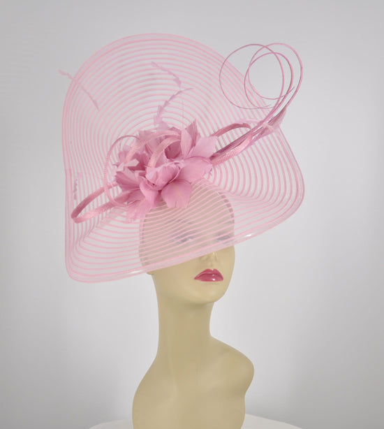 Cute Jumbo Pink Royal Ascot Horse Race Oaks day hat  Fascinator Kentucky Derby Hat Church Tea wedding Party Hat