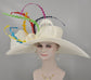 22089 Ivory/Off White/Cream Royal Ascot Horse Race Oaks day hat Carriage Tea Party Wedding Kentucky Derby Hat Party Hat Wide Brim