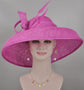 Audrey Hepburn Style Dome Hat Kentucky Derby Hat Tea Party Carriage Party  3 Layers  Wide Brim  Sinamay Hat Fuchsia/Hot Pink