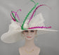 22089 White+The Colors You Need Royal Ascot Horse Race Oaks day hat Carriage Tea Party Wedding Kentucky Derby Hat Party Hat