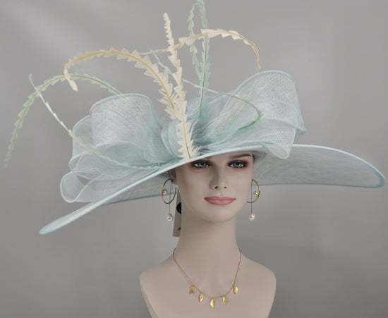 22089 Powder Blue+The Colors You Need Royal Ascot Horse Race Oaks day hat Carriage Tea Party Wedding Kentucky Derby Hat Party Hat