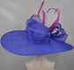 22089 Royal Blue w Hot Pink/Fuchsia Royal Ascot Horse Race Oaks day hat Carriage Tea Party Wedding Kentucky Derby Hat Party Hat