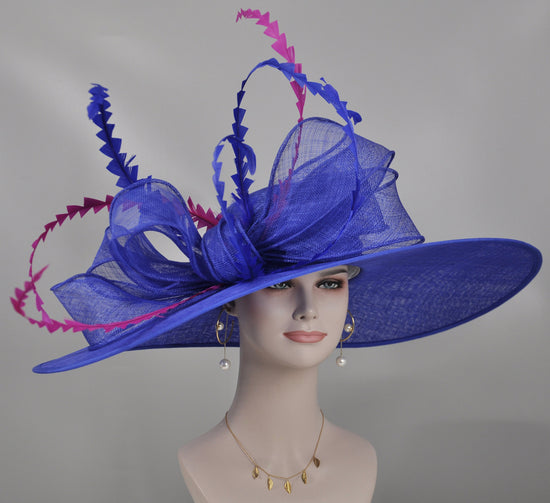 22089 Royal Blue+ The Colors You Need Royal Ascot Horse Race Oaks day hat Carriage Tea Party Wedding Kentucky Derby Hat Party Hat