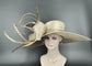 22089 Taupe Royal Ascot Horse Race Oaks day hat Carriage Tea Party Wedding Kentucky Derby Hat Party Hat Wide Brim  Wide Brim Hat