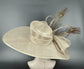 22089 Taupe Royal Ascot Horse Race Oaks day hat Carriage Tea Party Wedding Kentucky Derby Hat Party Hat Wide Brim  Wide Brim Hat
