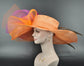 Orange w Red Purple Kentucky Derby Hat, Church hat, Tea Party Hat, Custom hat, Formal Hat, Fashion Hat