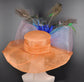 Orange Royal Blue Kentucky Derby Hat, Church hat, Tea Party Hat, Custom hat, Formal Hat, Fashion Hat