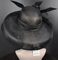 Audrey Hepburn Style Dome Hat Kentucky Derby Hat Tea Party Carriage Party 3 Layers Wide Brim Sinamay Hat Black
