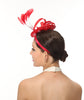Loop Fascinator Hat for Weddings,church Tea Party Red