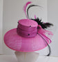 Church Kentucky Derby Hat  Carriage Tea Party Wedding  Hot Pink w Black