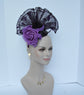 Lavender  Silk Flower with Purple  Sinamay Fascinator Hat bridal hat, royal ascot hat, kentucky derby hat, races hat