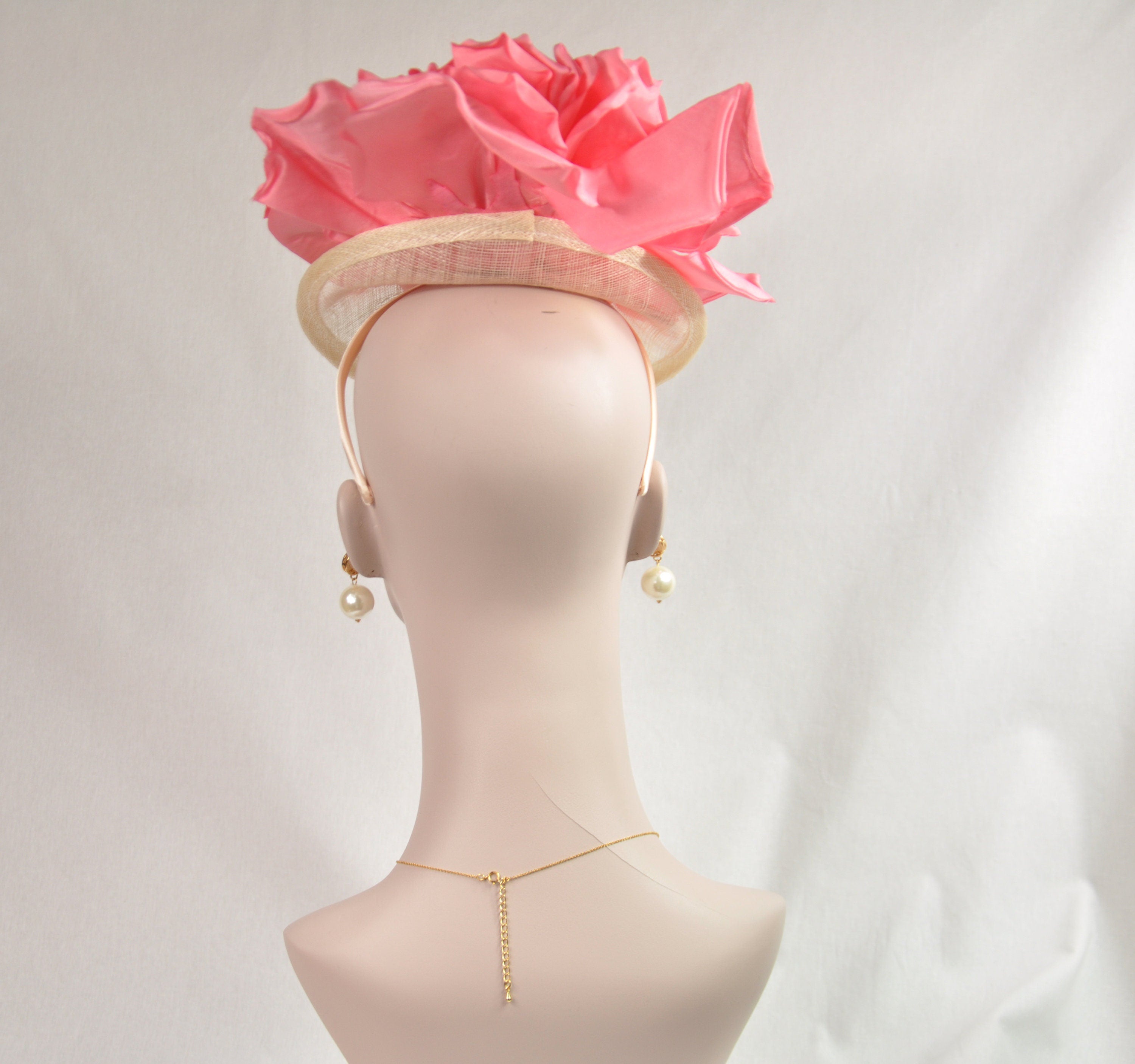 Jumbo Silk Flower with Sinamay Fascinator Hat for Races Royal Ascot Hatinator Kentucky Derby HatMother outlet of the Bride with Headband