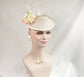 Silk Flower with  Feather Hat for Races Royal Ascot Hatinator Kentucky Derby HatMother of the Bride with Headband