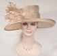 Champagne  Kentucky Derby, Tea Party Carriage Party  17.72 Inches  Wide Brim  Sinamay Hat