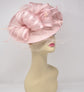 Sinamay Disc Fascinator with Feathers and Netting Blush Pink/Dusty Pink  Lovely Sophisticated For Kentucky Derby Hat Church Dress Cocktail