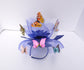 Kentucky Derby Wedding Feather w Butterflies  Floral Organza w Sinamay Headband Fascinator Hat Cocktail Royal Blue