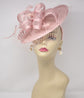 Sinamay Disc Fascinator with Feathers and Netting Blush Pink/Dusty Pink  Lovely Sophisticated For Kentucky Derby Hat Church Dress Cocktail