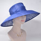 DIY  Kentucky Derby Hat Carriage Tea Party Wedding Wide Brim  Royal Ascot Base  Hat in Solid Sinamay Hat Royal Blue