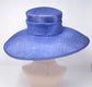 DIY  Kentucky Derby Hat Carriage Tea Party Wedding Wide Brim  Royal Ascot Base  Hat in Solid Sinamay Hat Royal Blue