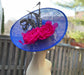 Royal Blue Sinamay Disc Fascinator Hat with   Handmade Silk Flowers and Feathers