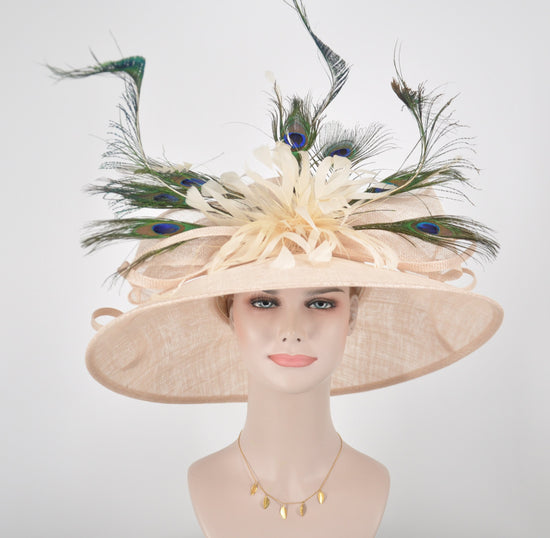 Church Kentucky Derby Hat Carriage Tea Party Wedding Wide Brim Women&