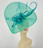 Jumbo Emerald Green Goose  Ostrich Feather Flowers and Ostrich Feather Quills Fascinator Kentucky Derby Hat Church Tea wedding Party Hat