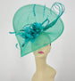 Jumbo Emerald Green Goose  Ostrich Feather Flowers and Ostrich Feather Quills Fascinator Kentucky Derby Hat Church Tea wedding Party Hat