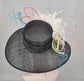 Black w White, Hot Pink, Lime Green, Turquoise  Lavender Dusty Pink Orange  Kentucky Derby,Tea Party Carriage Party  Wide Brim  Sinamay Hat