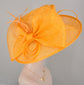 Wide Brim Kentucky Derby Floppy Sinamay Hat With Flowers  Millinery Church  Hat Orange