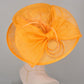 Wide Brim Kentucky Derby Floppy Sinamay Hat With Flowers  Millinery Church  Hat Orange