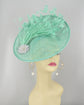 Turquoise Sinamay Fascinator Hat Kentucky Derby Hat Tea Wedding Party Hat with Jumbo  Feather Flower and Shinning Rhistone