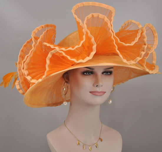 Kentucky Derby Hat, Church hat, Tea Party Hat, Custom hat, Formal Hat, Fashion Hat   Orange