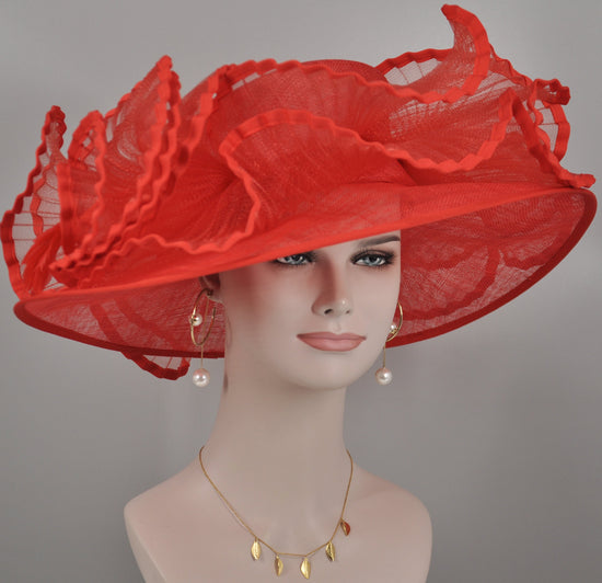 Kentucky Derby Hat, Church hat, Tea Party Hat, Custom hat, Formal Hat, Fashion Hat  Red