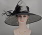 Black w White Royal Ascot Horse Race Oaks day hat Carriage Tea Party Wedding Kentucky Derby Hat Party Hat