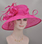 Church, Kentucky Derby Hat. Carriage, Tea Party ,Wedding ,Wide Brim Sinamay Hat, Royal Ascot,  Horse Race, Oaks Day Hat Fuchsia Hot Pink