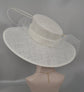 Wide Brim Sinamay Hat Church Kentucky Derby Hat Carriage Tea Party Wedding HatRoyal Ascot Horse Race Oaks day hatWhite w Lime Green Hot Pink