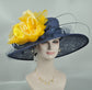 Black+Silk Flower( More color options ) Wide Brim Sinamay Hat Kentucky Derby Hat Carriage Tea Party Wedding  Mother of bride hat