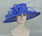 Royal Blue More color option Wide Brim Sinamay Hat Church Kentucky Derby Hat Carriage Tea Party Wedding Mother of Bride Hat Easter Hat