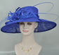 Royal Blue More color option Wide Brim Sinamay Hat Church Kentucky Derby Hat Carriage Tea Party Wedding Mother of Bride Hat Easter Hat