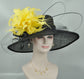 Black Royal Ascot Horse Race Oaks day hatWide Brim Sinamay Hat Kentucky Derby Hat Carriage Tea Party Wedding  Mother of bride hat