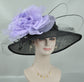 Black+Silk Flower( More color options ) Wide Brim Sinamay Hat Kentucky Derby Hat Carriage Tea Party Wedding  Mother of bride hat