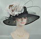 Black+Silk Flower( More color options ) Wide Brim Sinamay Hat Kentucky Derby Hat Carriage Tea Party Wedding  Mother of bride hat