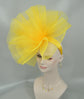 Kentucky Derby Hat Wedding crinoline Fascinator on Headband Women’s  Tea Party Hat, Church Hat, wedding hat Cocktail Hat Lemon Yellow