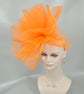 Kentucky Derby Hat Wedding crinoline Fascinator on Headband Women’s  Tea Party Hat, Church Hat, wedding hat Cocktail Hat Orange