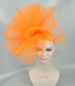 Kentucky Derby Hat Wedding crinoline Fascinator on Headband Women’s  Tea Party Hat, Church Hat, wedding hat Cocktail Hat Orange