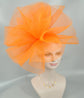 Kentucky Derby Hat Wedding crinoline Fascinator on Headband Women’s  Tea Party Hat, Church Hat, wedding hat Cocktail Hat Orange