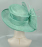 Wide Brim Kentucky Derby Floppy Sinamay Hat With Flowers  Millinery Church Carriage Tea Party Wedding  Hat Turquoise