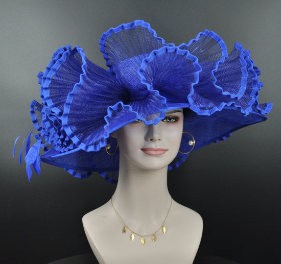 Church Kentucky Derby Hat Carriage Tea Party Wedding Wide Brim Woman&